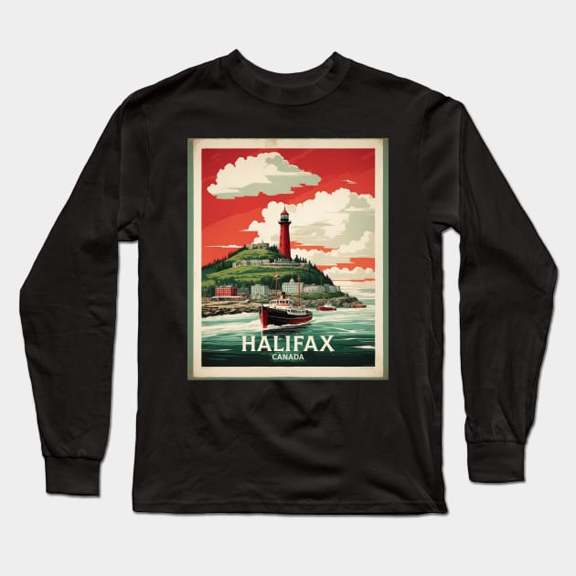 Halifax Nova Scotia Canada Vintage Poster Tourism Long Sleeve T-Shirt by TravelersGems